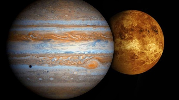 Acercamiento de Júpiter y Venus